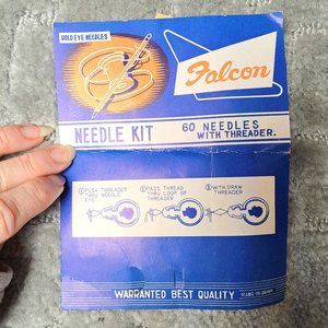 VINTAGE FALCON NEEDLE KIT GOLDEYE NEEDLES 31 NEEDLES NO THREADER DARNERS SHARPS